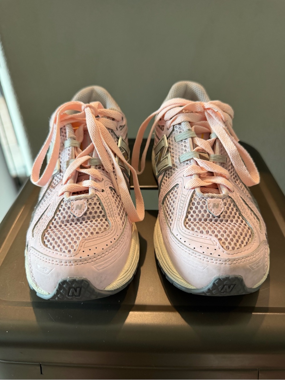 New Balance Kids Light Pink Mesh Sneakers